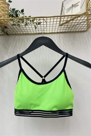 RİCH REAL Standart Beden Sporcu Büstiyer - Neon Yeşili  Büstiyer & Çamaşır